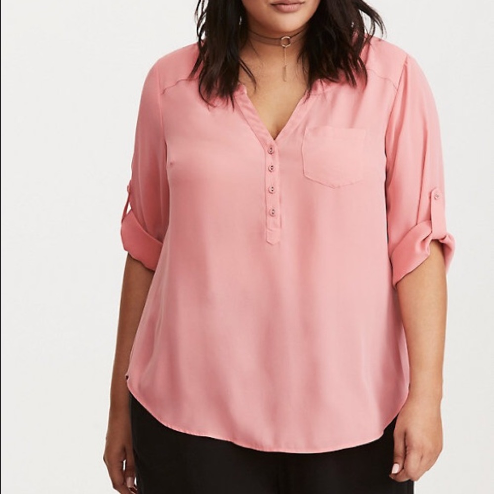 Torrid pink pullover georgette top